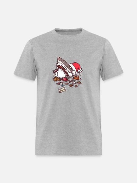 Jolly St Nick Shark - Men's T-Shirt - heather gray
