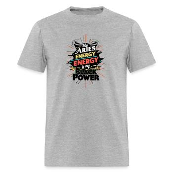 My Aries Energy is My Black Power - Men's T-Shirt - heather gray - Front - Jose (178cm)