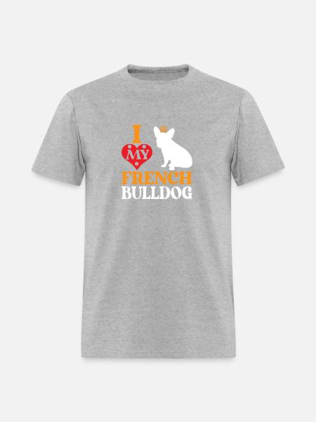 I Love French Bulldogs - Men's T-Shirt - heather gray