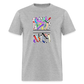Tights, socks, stockings, logo - Men's T-Shirt - heather gray - Front - Jose (178cm)