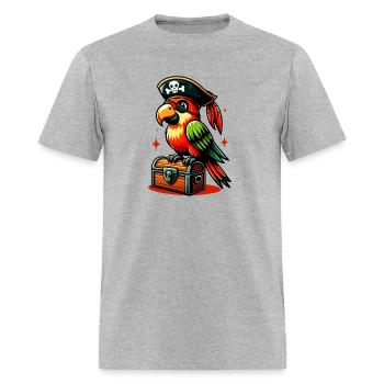 Pirate parrot with treasure - Men's T-Shirt - heather gray - Front - Jose (178cm)