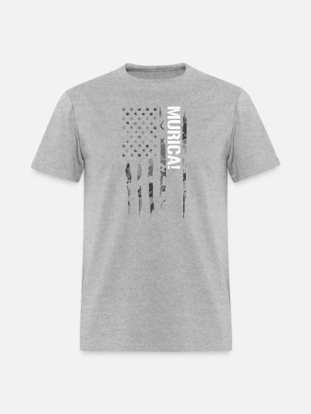 Murica. - American Flag - Men's T-Shirt - heather gray