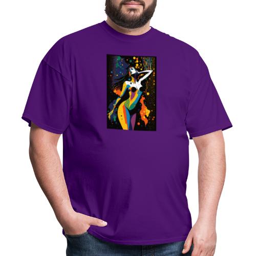 Vibing in the Night - Colorful Minimal Portrait - Men's T-Shirt