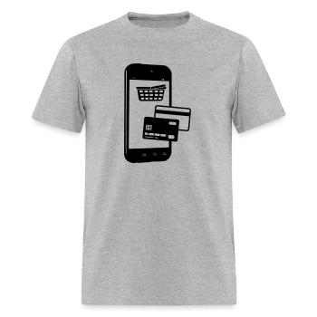Phone with shopping cart - Men's T-Shirt - heather gray - Front - Jose (178cm)
