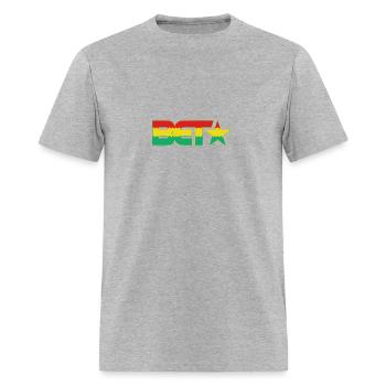 Bet Rasta Flag Logo FillGift Tee - Men's T-Shirt - heather gray - Front - Jose (178cm)