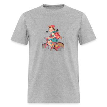 The girl on the bike. - Men's T-Shirt - heather gray - Front - Jose (178cm)