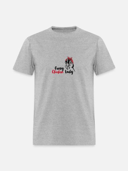 Crazy Chicken Lady + Funny Bandana Chicken Whisper - Men's T-Shirt - heather gray