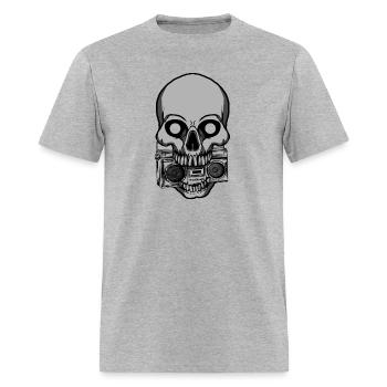 Skull Ghetto Blaster - Men's T-Shirt - heather gray - Front - Jose (178cm)