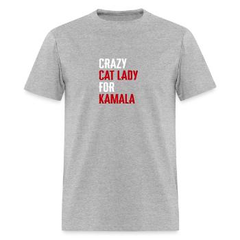 CRAZY CAT LADY FOR KAMALA - Men's T-Shirt - heather gray - Front - Jose (178cm)
