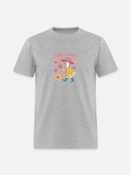 Silly Goose With Umbrella - Men's T-Shirt - heather gray