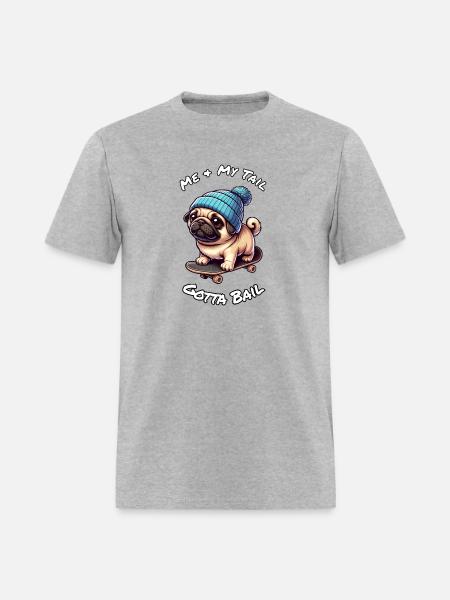 Skateboarding Pug - Men's T-Shirt - heather gray