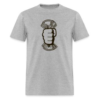 Get Money, Money, cash, hundreds, Benjamins - Men's T-Shirt - heather gray - Front - Jose (178cm)