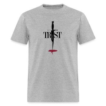 Trust Cuts Deep: Minimalist Dagger Art - Men's T-Shirt - heather gray - Front - Jose (178cm)