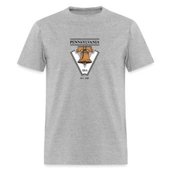 Vintage Pennsylvania Emblem with Liberty Bell - Men's T-Shirt - heather gray - Front - Jose (178cm)
