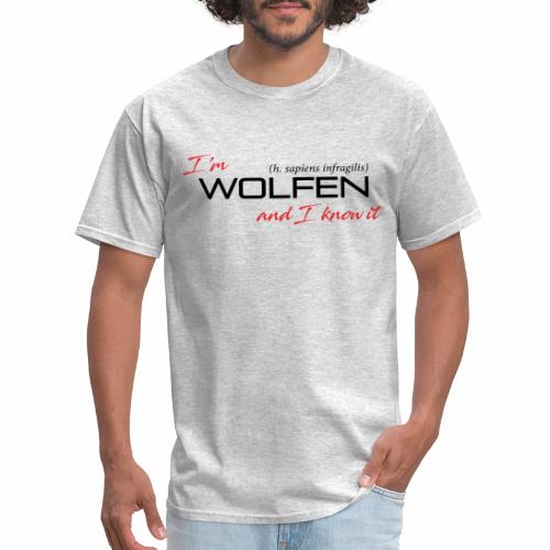 Front/Back: Wolfen Attitude on Light- Adapt or Die - Men's T-Shirt