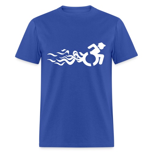Wheelchair user with flames, disability - Men's T-Shirt