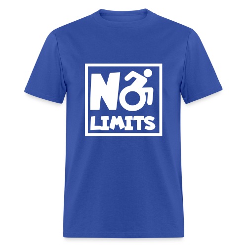 No limits for this wheelchair user. Humor shirt - Men's T-Shirt