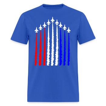 Red White and Blue Fighter Jet, 4th Of July - Men's T-Shirt - royal blue - Front - Jose (178cm)