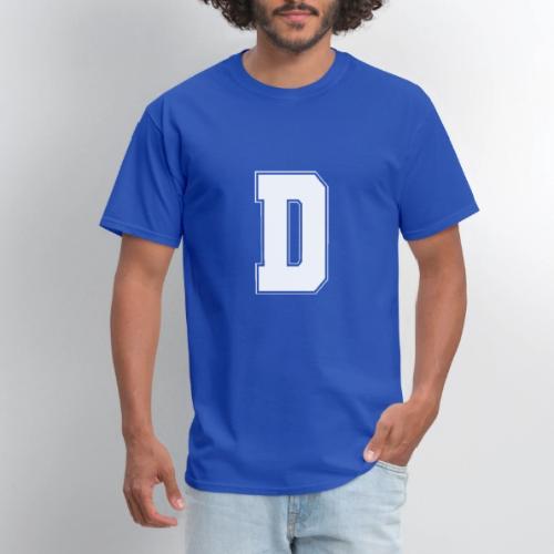 White Letter D – Varsity Alphabet Monogram - Men's T-Shirt
