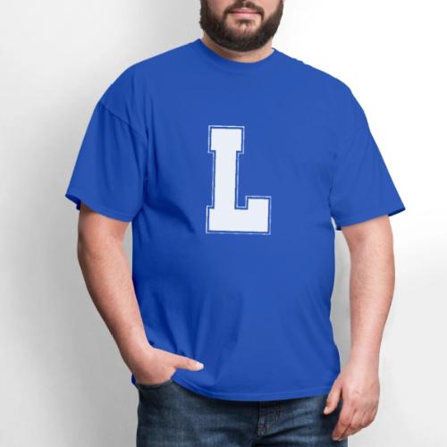 White Letter L – Varsity Alphabet Monogram - Men's T-Shirt