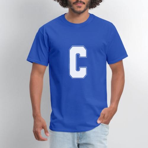 White Letter C – Varsity Alphabet Monogram - Men's T-Shirt