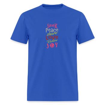 Seek Peace Hope - Men's T-Shirt - royal blue - Front - Jose (178cm)