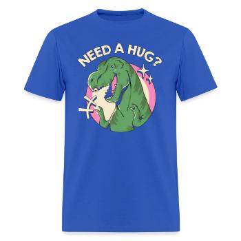 Need a hug, funny hugging dinosaur - Men's T-Shirt - royal blue - Front - Jose (178cm)