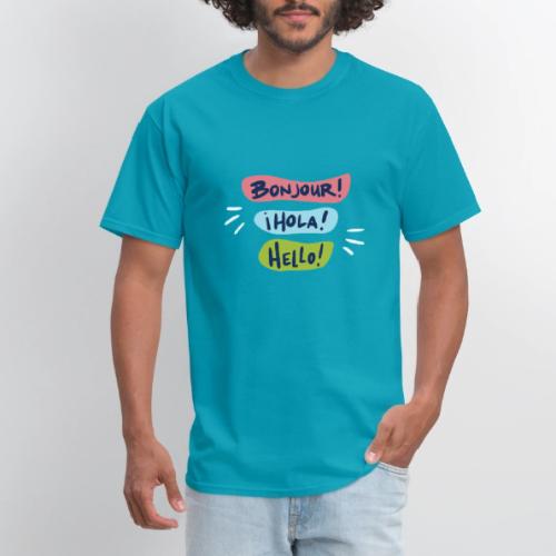 Bonjour Hola Hello Shirts - Men's T-Shirt