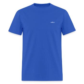 "editor" - minimalistic Design - Men's T-Shirt - royal blue - Front - Jose (178cm)