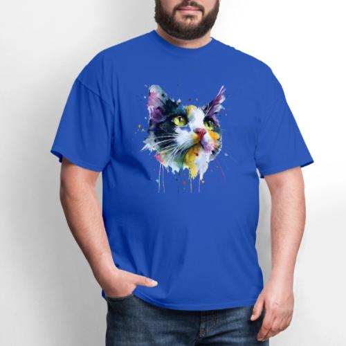 Cat: Painted Purr Expression - Men's T-Shirt