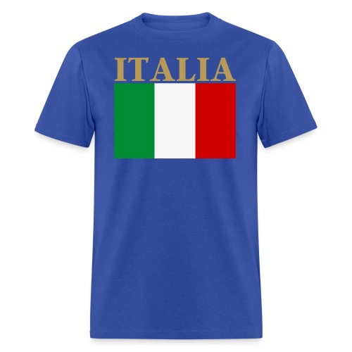 ITALIA Flag (Gold letters version) - Men's T-Shirt