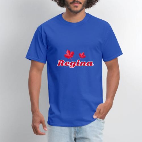 Regina with two red maple leaves - Men's T-Shirt