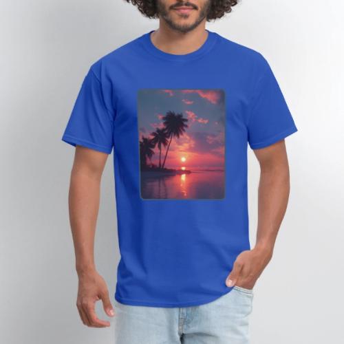 Tropical Sunset Ocean Reflection Design - Men's T-Shirt