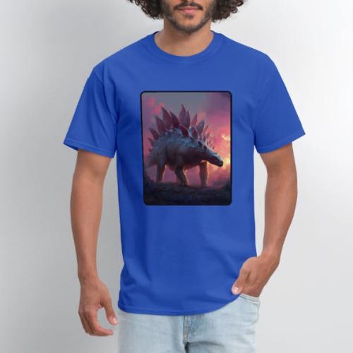 Stegosaurus Sunset Forest Design - Men's T-Shirt