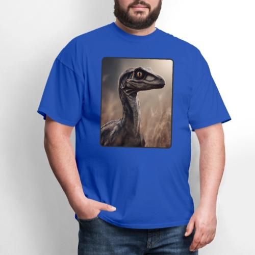 Velociraptor Feathered Portrait Design - Men's T-Shirt