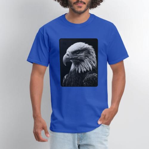 Black White Bald Eagle Design - Men's T-Shirt