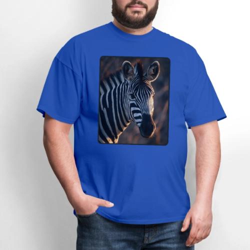 Majestic Zebra Sunset Portrait Design - Men's T-Shirt