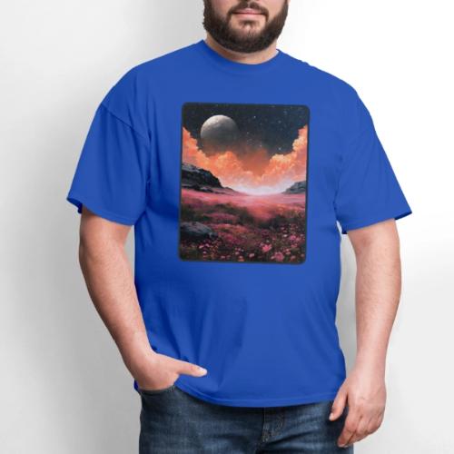 Moonlit Fantasy Flower Landscape - Men's T-Shirt