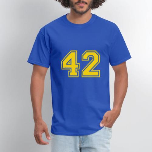Number 42 in a classic athletic collegiate font - Men's T-Shirt