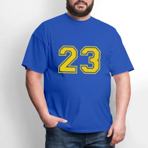 Number 23 in a classic athletic collegiate font - Men's T-Shirt