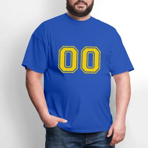 Number 00 in a classic athletic collegiate font - Men's T-Shirt