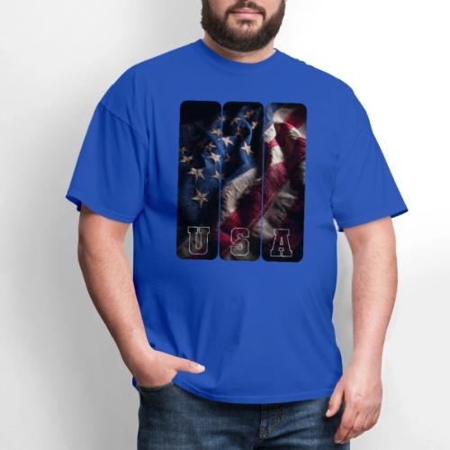USA: Worn Stars and Stripes - Men's T-Shirt