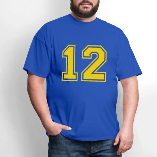 Number 12 in a classic athletic collegiate font - Men's T-Shirt