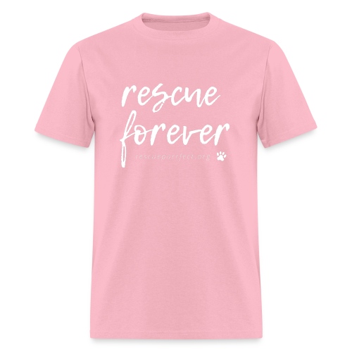 Rescue Forever Cursive Large White - Men's T-Shirt