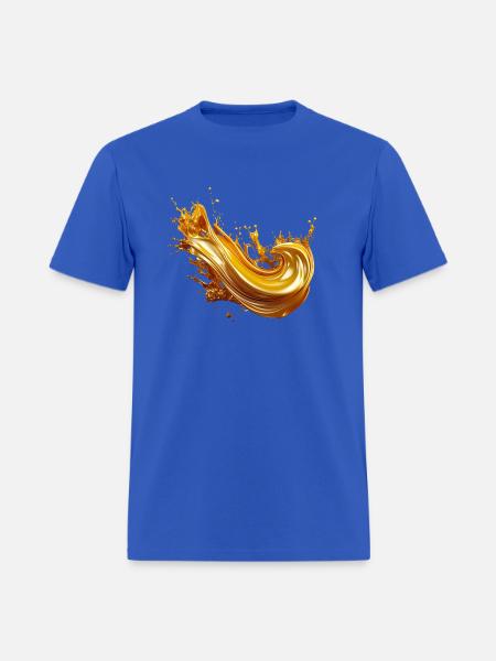 Golden Liquid Splash Art - Men's T-Shirt - royal blue