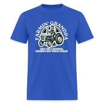 Farmin Grandpa Just Like a Normal One But Cooler - Men's T-Shirt - royal blue - Front - Jose (178cm)