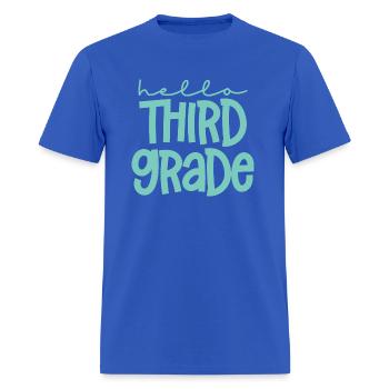 Third Grade teal - Men's T-Shirt - royal blue - Front - Jose (178cm)