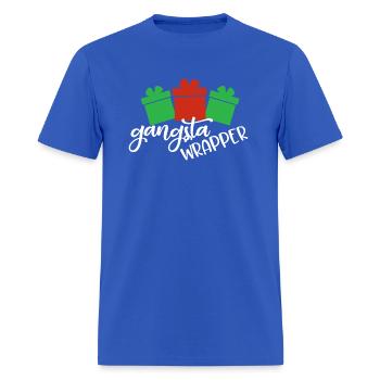 Gangsta Wrapper, drôle de Noël, citation de Noël - T-shirt Homme - bleu royal - Devant - Jose (178cm)