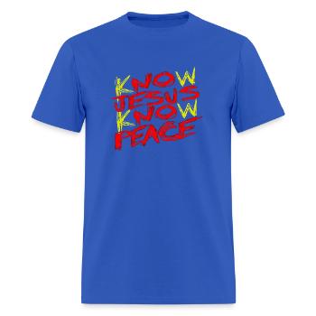 Know Jesus Know Peace - Men's T-Shirt - royal blue - Front - Jose (178cm)