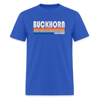 Vintage Retro 70S 80S Style Ville natale de Buckhorn C - T-shirt Homme - bleu royal - Devant - Jose (178cm)